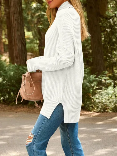 Vista 3 de EFAN Suéteres de cuello alto de gran tamaño para mujer, ropa de invierno 2025, túnica de punto a la moda, trajes de otoño