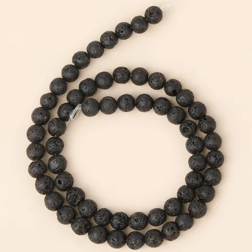 Vista 7 de Cuentas redondas sueltas de hematita negra natural de 0.236 pulgadas, poder curativo para hacer joyas, pulseras y collares