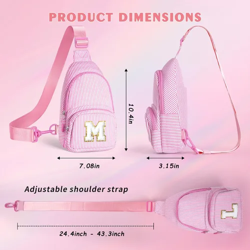 Vista 3 de YOOLIFE Regalos de Navidad para niñas adolescentes Bolso cruzado inicial con bandolera Bolso cruzado monograma para regalos de cumpleaños para niñas