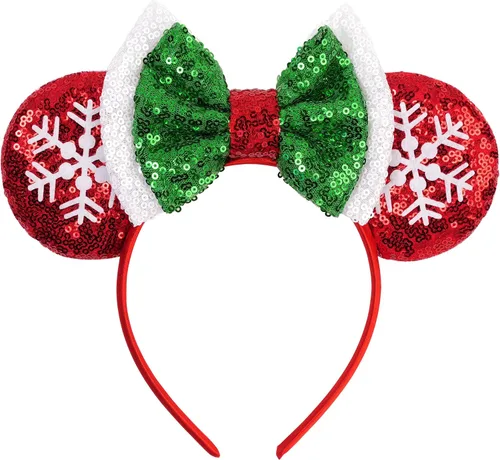 Vista 35 de Diadema de Navidad, orejas de ratón, decoraciones navideñas, sombreros de Navidad