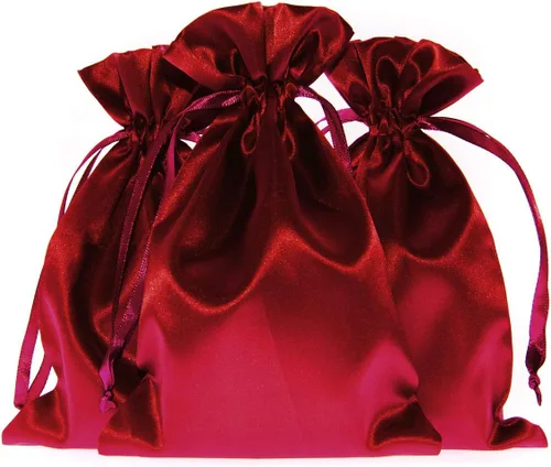 Vista 27 de Bolsas de regalo de satén azul bebé de 4 x 6 pulgadas, bolsas de joyería, bolsas de cordón para recuerdos de boda, baby shower, Navidad, 50 por