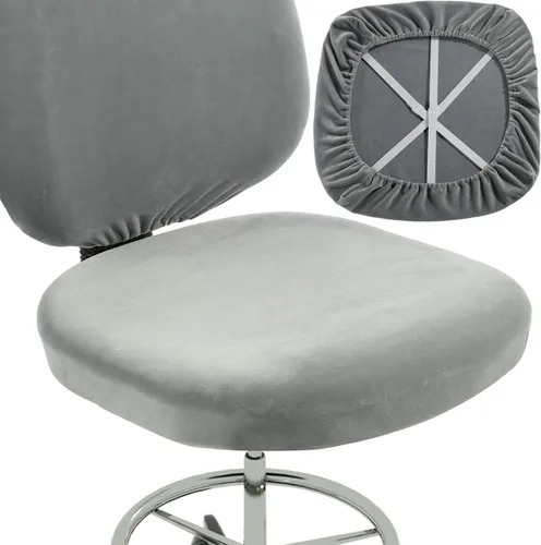 Vista 8 de BUYUE Funda para Silla de Oficina de Trabajo, Terciopelo Súper Suave Elástico Lavable para Silla de Escritorio de Computadora sin Brazos Funda Negro