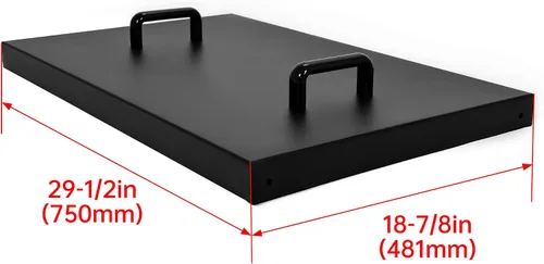 Vista 4 de Kojem Cubierta de parrilla de 28 pulgadas compatible con Blackstone frontal o trasera de la parrilla de grasa superior con dos asas, cubierta