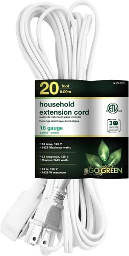 Vista 10 de Go Green Power Inc. Cable de extensión para el hogar de 16/2 de 6 pies con 3 tomas, color marrón, discreto, sin torceduras, cubiertas de seguridad