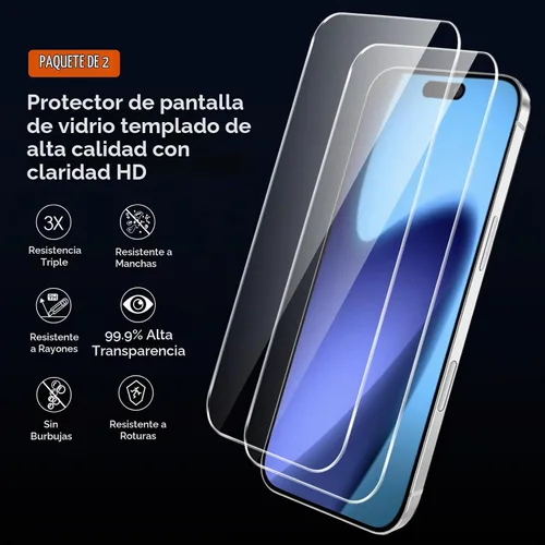 Vista 2 de ivoler Estuche 3 en 1 para iPhone 17 de 6.3" 2025 con 2 protectores de pantalla de vidrio templado [Protección de grado militar], parte trasera