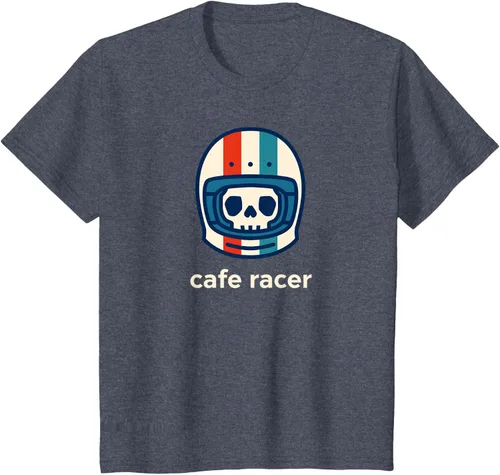 Vista 50 de Cafe Racer Moda Simple Casco Diseño Motocicleta Camiseta Negro