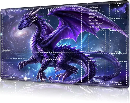 Vista 36 de Tapete de juego para MTG Card Playmat con zona, tapete de juego para MTG TCG de 24 x 14 pulgadas, tapete de juego antideslizante para tablero