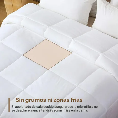 Vista 5 de DWR - Edredón cubierto con tela 100% de algodón, relleno alternativo al plumón, peso para todas las estaciones, tamaño Queen (88 x 88)