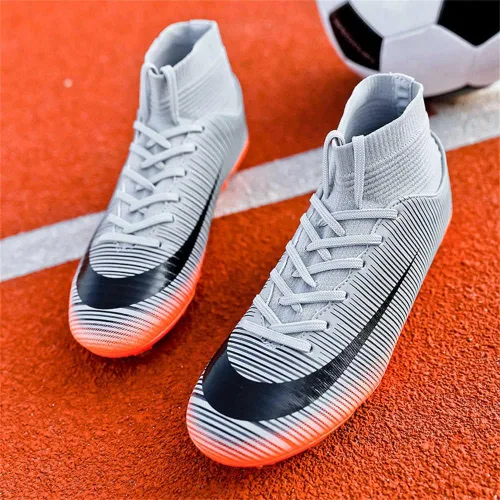 Vista 6 de Botas de fútbol para hombre Spikes High Top Unisex para exterioresinteriores Zapatillas de entrenamiento - Botas de fútbol juvenil para césped al