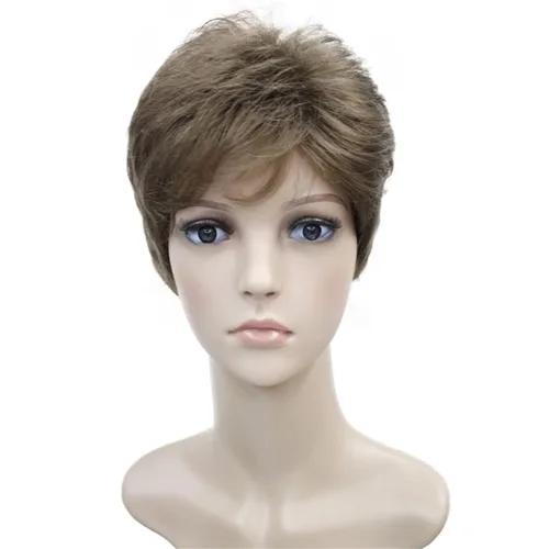 Vista 16 de Wiginway corto rizado pelucas sintéticas con flequillo pelo premium natural moda pelucas para señora mujeres #101