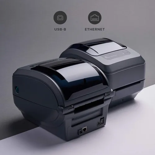 Vista 2 de ZEBRA GK420t Impresora de Escritorio Monocromática de Transferencia Térmica Ancho de Impresión de 4 pulgadas Conectividad de Puerto USB y Ethernet