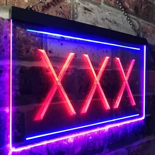 Vista 3 de ADVPRO XXX - Letrero de neón LED de doble color iluminado para adultos, color azul y rojo, 12 x 8.5 pulgadas, st6s32-i0791-br