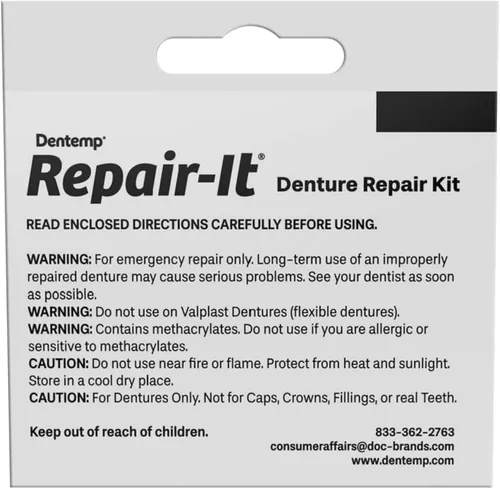Vista 3 de D.O.C. Repair-It Advanced Formula Kit de reparación de dentaduras postizas 3 ea (paquete de 6)