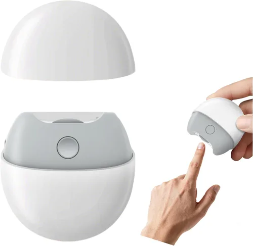 Vista 7 de Cortauñas eléctrico automático con luz y cubierta magnética, recortador de uñas recargable por USB con almacenamiento de restos de uñas, seguro