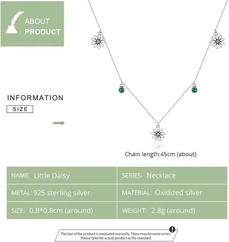 Vista 5 de Collar ajustable Little Daisy para mujer plata de ley 925 circonita cúbica joyería de marca de lujo collar de nuevo modo SCN415