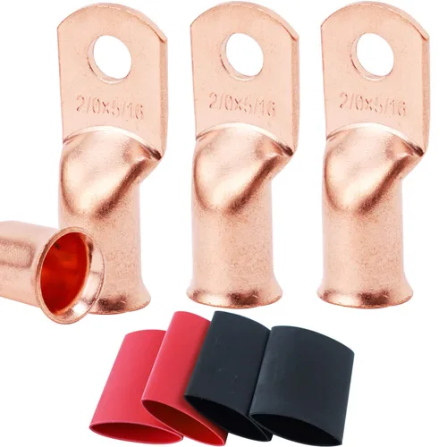 Vista 88 de TKDMR - Kit de 264 piezas de extremos de cable de batería, 132 piezas de terminales de anillo de lengüetas de cable de cobre resistentes AWG 8 6 4 2