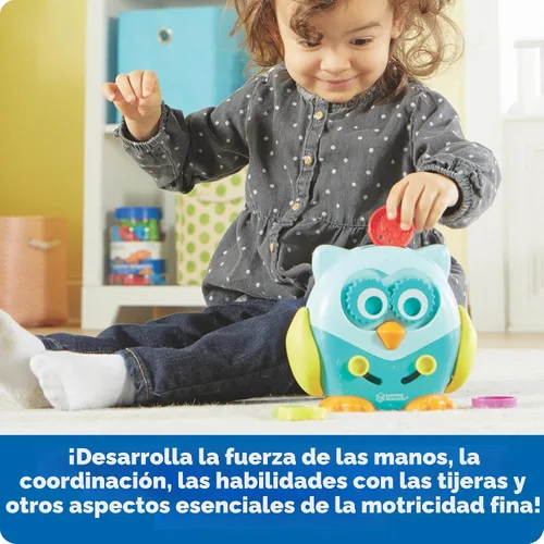 Vista 2 de Learning Resources Hoot the Fine Motor Owl - 6 piezas, a partir de 18 meses, juguetes para niños pequeños, motricidad fina y sensorial para niños