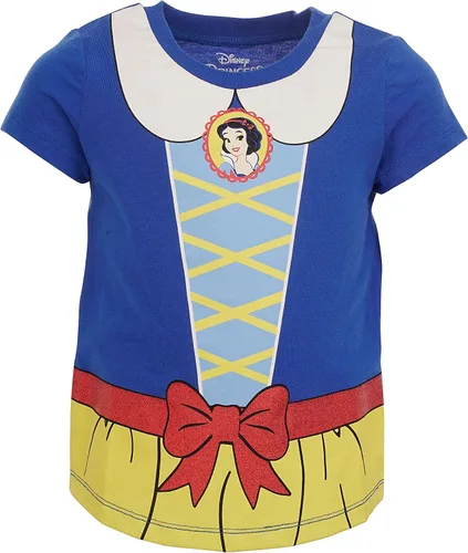 Vista 6 de Disney Paquete de 5 camisetas de manga corta para niñas de princesa Blanco