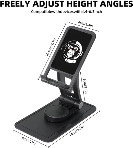 Vista 5 de Monkey Astronauta Soporte de teléfono para escritorio, ajustable, accesorios de viaje para teléfono móvil/iPad/Tableta, soporte para teléfono celular