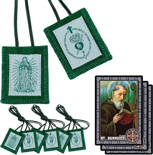 Vista 8 de Escapulario marrón, paquete de 3 escápulos a granel católicos de Nuestra Señora del Monte Carmelo, Escapularios Católicos Collares Religiosos Regalo