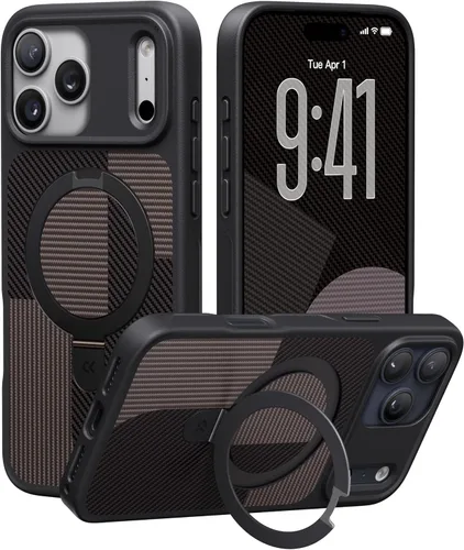 Vista 23 de CASEKOO - Funda diseñada para iPhone 14 Pro con soporte magnético invisible [protección contra caídas de grado militar] [compatible con MagSafe]