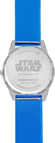 Vista 3 de STAR WARS Reloj de profesor de tiempo plástico para niños, reloj analógico de correa de nailon de cuarzo, Azul, Plástico