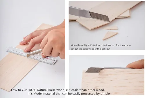Vista 3 de Paquete de 12 hojas de madera de balsa de 1/8 de 4 x 6 pulgadas, tablero de madera contrachapada natural sin terminar para Cricut, hacer modelos