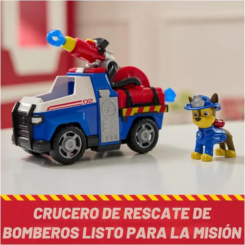 Vista 2 de AW Patrol Fire Rescue: Chase Rescue Fire Cruiser Vehicle with Action Figure