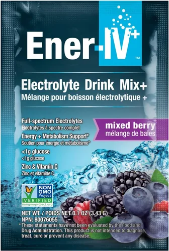 Vista 3 de Ener-Life Mezcla de bebida con electrolitos de bayas mixtas, 12 unidades, 3.4 GR