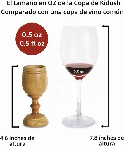 Vista 2 de Copa de Comunión de Madera de Olivo Tallada a Mano de 4.5 Pulgadas con Bandeja para Pan – Pequeña Copa Kiddush para Eucaristía, Santa Comunión y 1