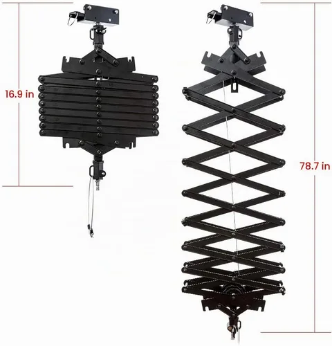 Vista 2 de DATOUBOSS Pantógrafo de caída de 2M para estudio de fotografía, sistema de riel de techo, kit de pantógrafo fotográfico con polea, accesorios