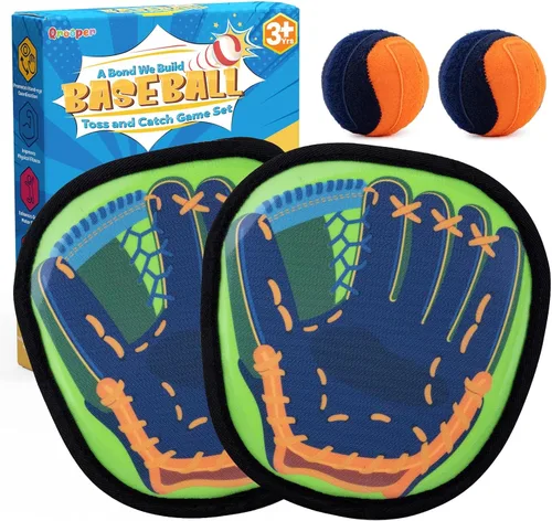 Vista 11 de Juego de pelota de lanzar y atrapar guantes de entrenamiento de béisbol para niños, juguetes de playa para niños de 3, 4, 5, 6, 7, 8 años, regalos