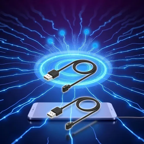 Vista 5 de 2 unidades, color negro, compatible con cargador de reloj inteligente, cable de carga USB de repuesto para reloj inteligente con aplicación Da Fit