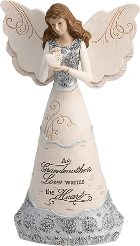 Vista 40 de Figura de ángel amigo de Elements de Pavilion, de 8 pulgadas, sosteniendo una mariposa, con inscripción "Los amigos son regalos para siempre