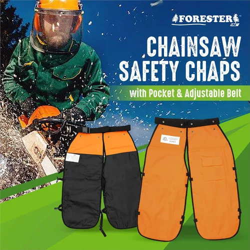 Vista 4 de Kit Combinado Profesional de Cortador Arborista Forestal OEM Forester - Chaparreras y Casco (35, Kit de Chaparreras Negras)
