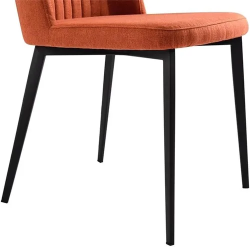 Vista 9 de Armen Living Silla de comedor Maine, tapicería de tela naranja, altura del asiento de 18.5 pulgadas