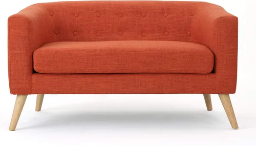 Vista 10 de Christopher Knight Home Bridie Mid-Century - Sofá biplaza moderno, tela naranja apagada