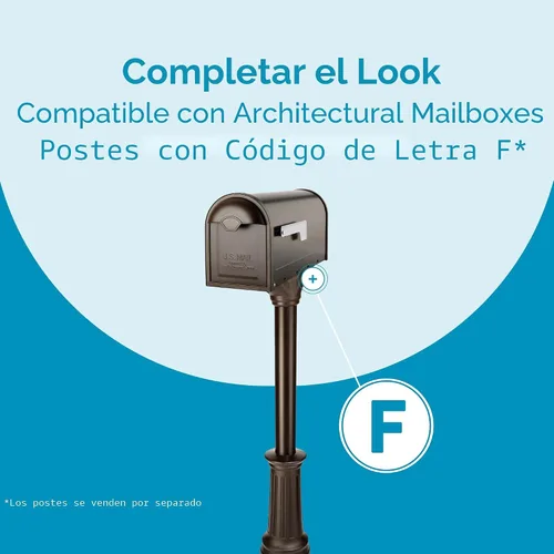 Vista 4 de Architectural Mailboxes 8830RZ-10 Buzón de montaje en poste Winston, bronce frotado