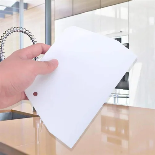 Vista 6 de Luckycivia - Raspador trapezoidal de plástico de 3 piezas, herramienta de cocina multifunción para masa de pizza, pasteles, pasteles (blanco)