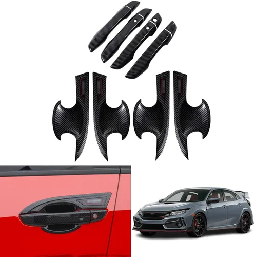Vista 9 de Accesorios exteriores personalizados para Honda Civic Hatchback/Type R 2016 2017 2018 2019 2020 2021 ABS manija de puerta cubierta de tazón
