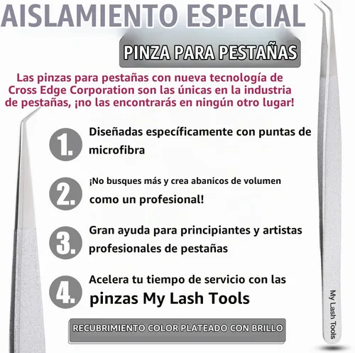 Vista 2 de Pinzas curvadas para pestañas aislantes, 5.5 in Plateado