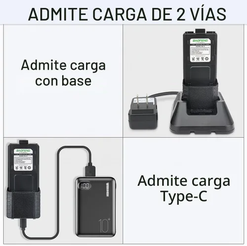Vista 5 de BAOFENG Batería UV-5R BL-5 3800mAh USB-C de carga extendida de alta capacidad para radios UV5R BF-F8HP serie UV-5R con cable de carga tipo C