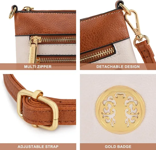 Vista 51 de Montana West Bolsos cruzados para mujer con múltiples bolsillos y correa ajustable