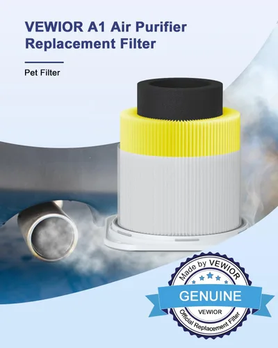 Vista 2 de VEWIOR Filtro de repuesto para purificador de aire oficial A1 A1W H13, compatible con VEWIOR HQSC-50 HQKJ-80 A1 A1W purificador de aire Filtro