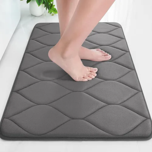 Vista 22 de Colorxy - Alfombra de baño de espuma viscoelástica, ultrasuave y antideslizante, absorbe el agua, lavable a máquina, tapete para suelos de ducha