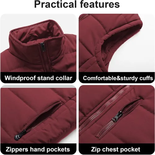 Vista 6 de Chrisuno Chaleco de esquí ligero de invierno para hombre