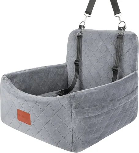 Vista 9 de WOOAIDAGG Asiento de coche para perros de menos de 30 libras, relleno cómodo de tela con espuma viscoelástica, cama de viaje para mascotas lavable