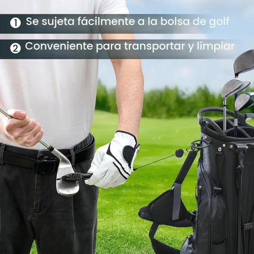 Vista 7 de POIKSHARK Golf Club Brush and Club Groove Cleaner with Retractable Zip-line and Aluminum Carabiner Cleaning Tools