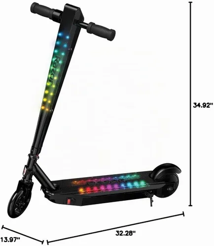 Vista 12 de Razor Sonic Glow Scooter eléctrico negro con luces LED y altavoz inalámbrico Bluetooth