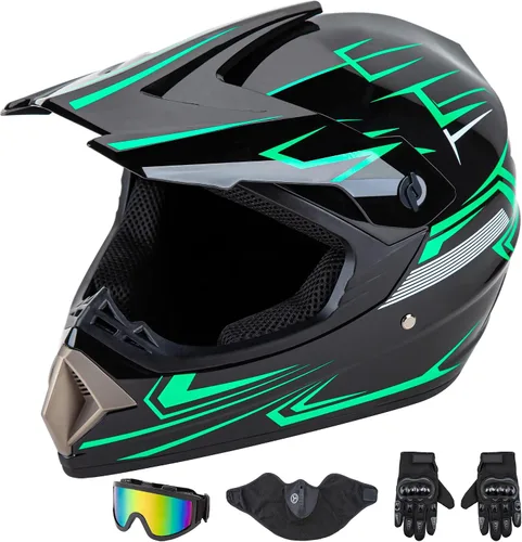 Vista 8 de CARTMAN Adult Full Face Motorcycle Helmet, DOT Approved Dirt Bike Helmet, Matte Black and Red for Offroad, ATV, and Motocross